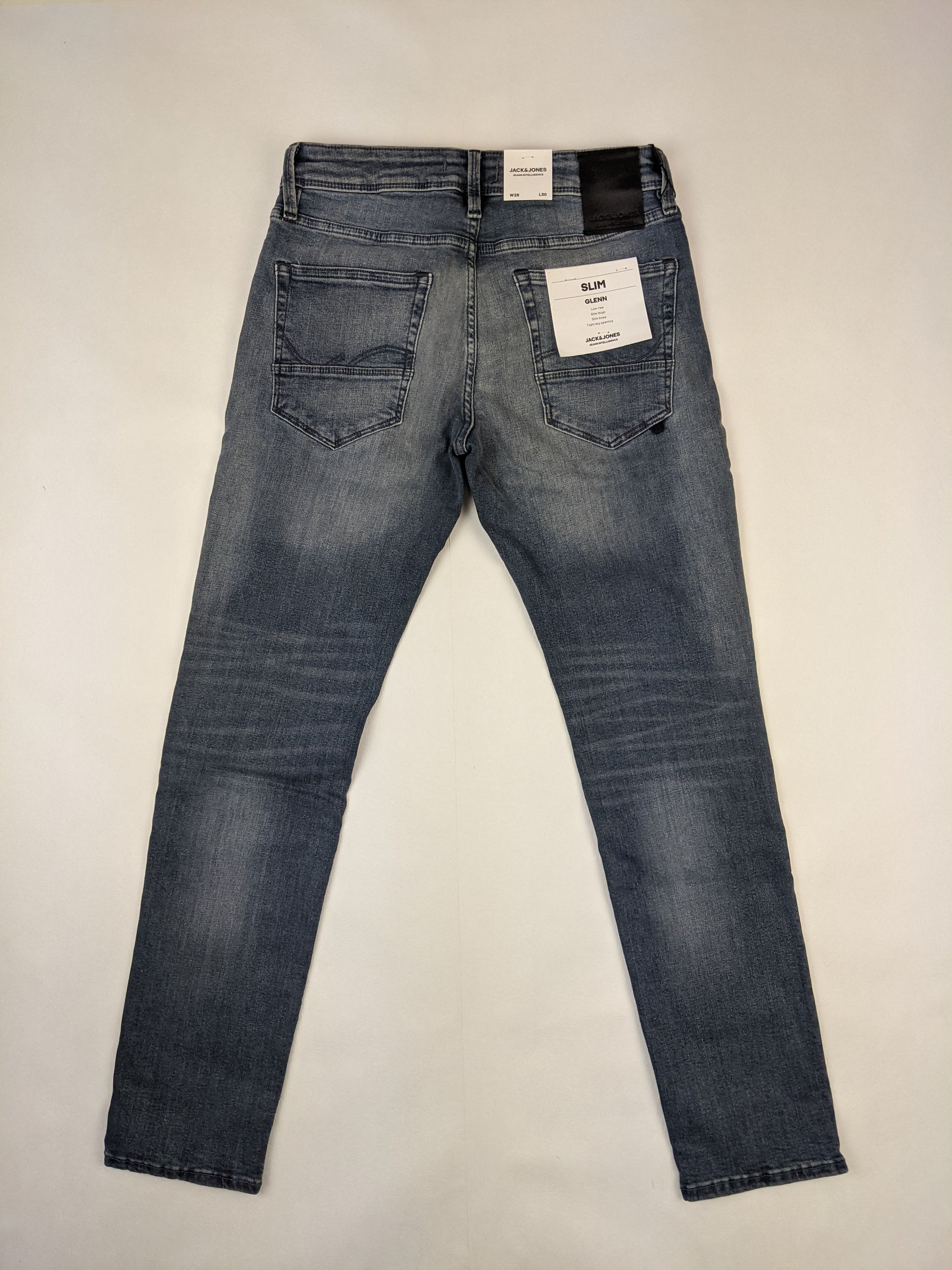 Back view of Jack & Jones Glenn Slim Fit Blue Jeans