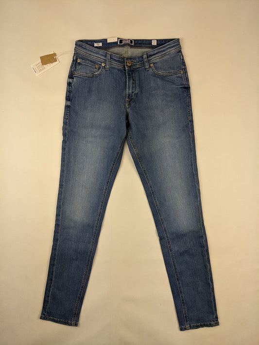 Front view of Jack & Jones blue skinny jeans