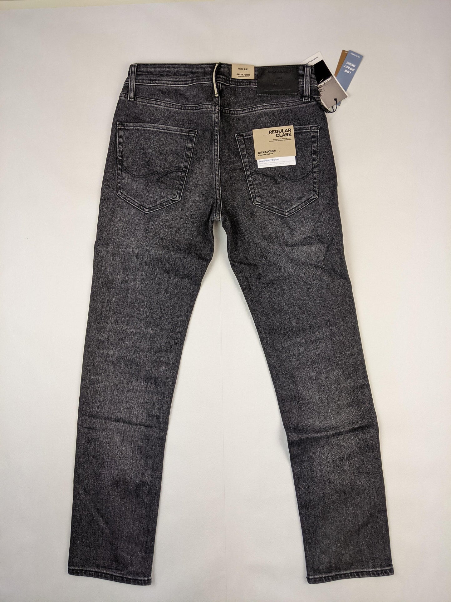 Back view of Jack & Jones dark wash jeans