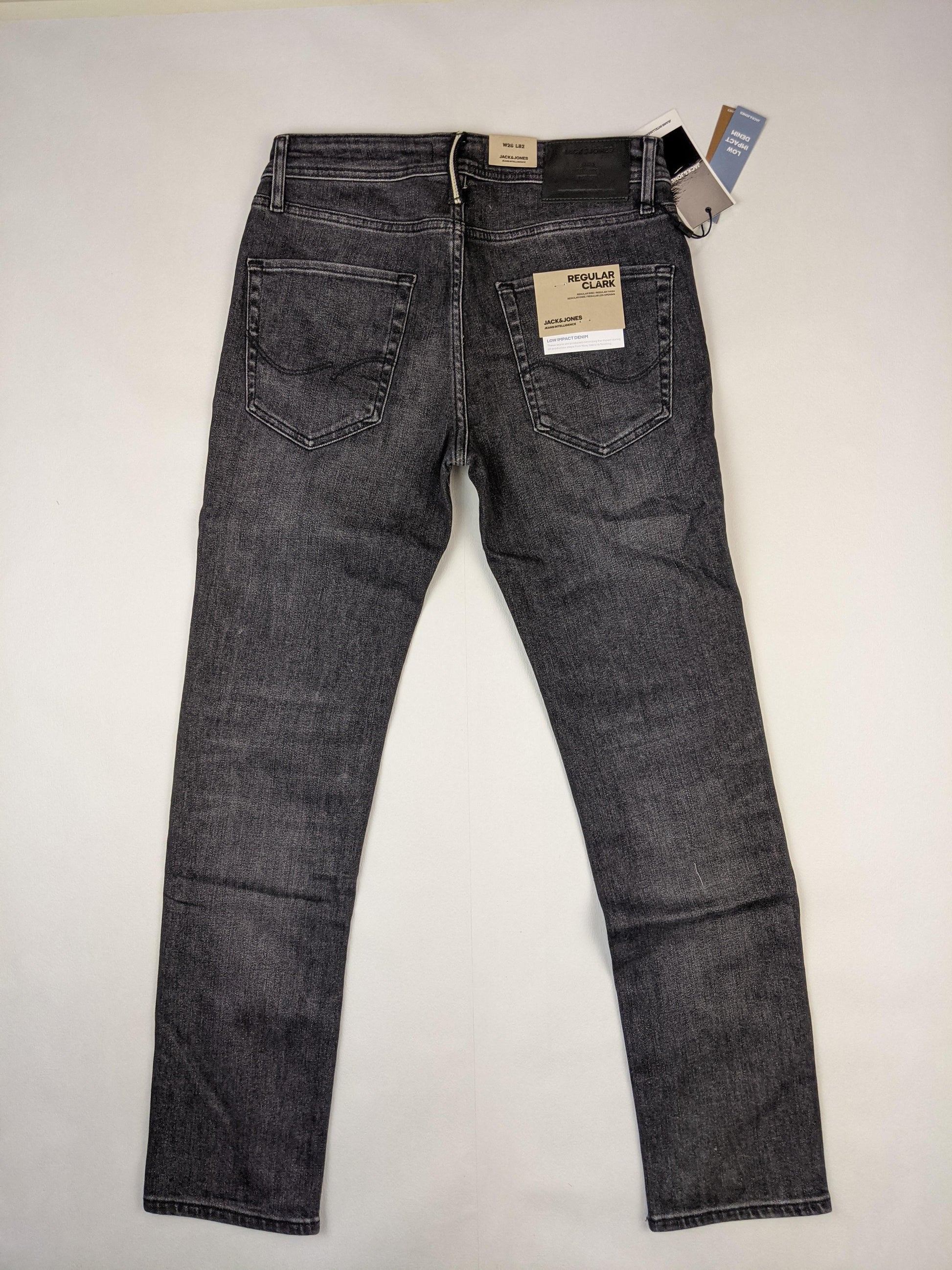 Back view of Jack & Jones dark wash jeans