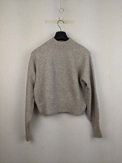 Front view of grey wool sweater