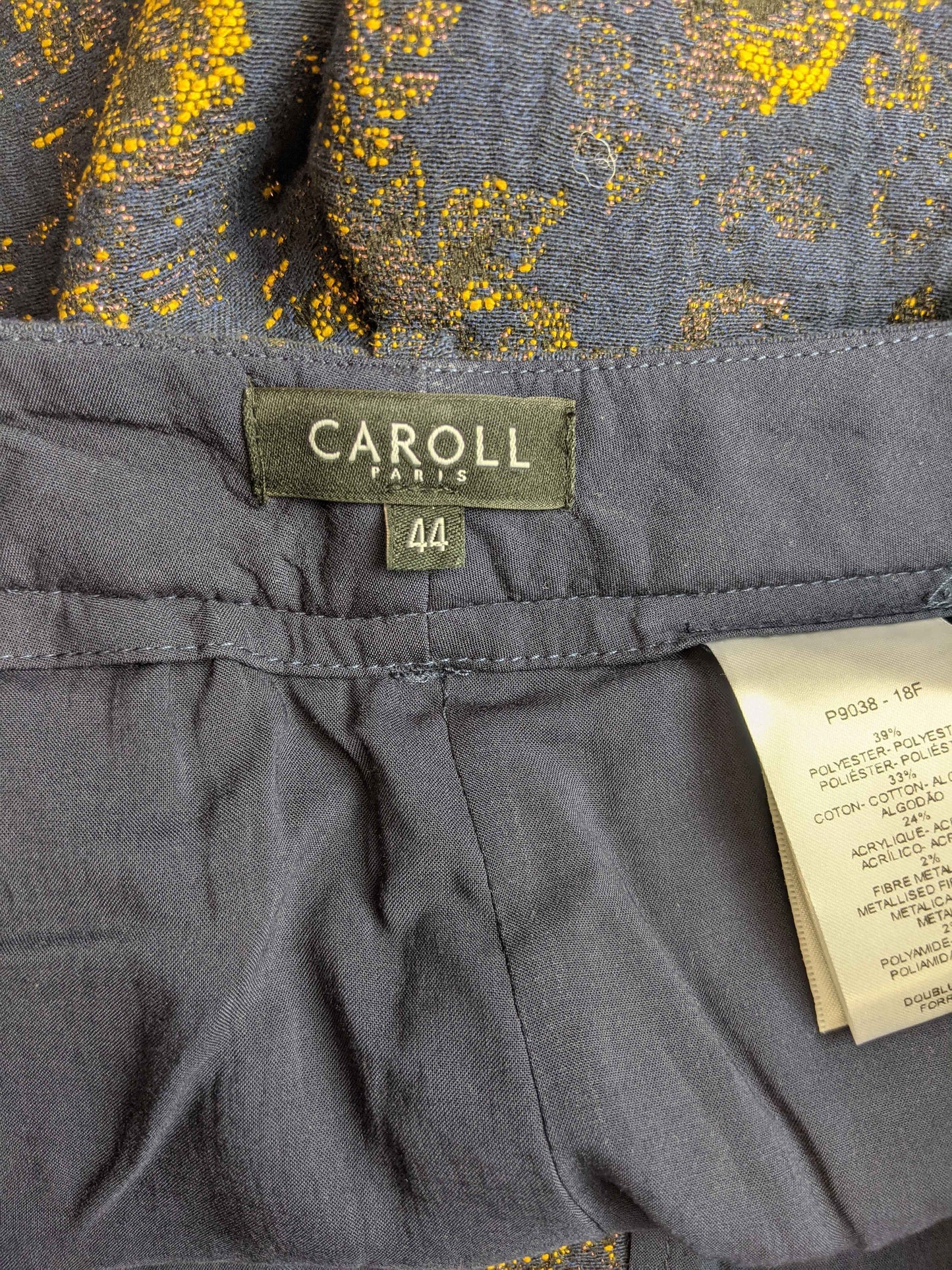 Caroll Paris trousers label and size details