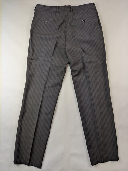 Back view of Hugo Boss pinstripe trousers