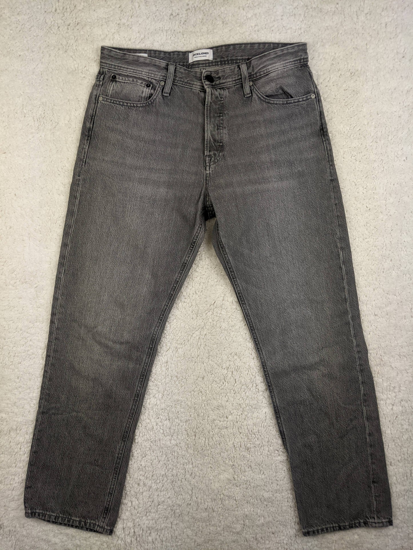 Front view of Jack & Jones grey jeans