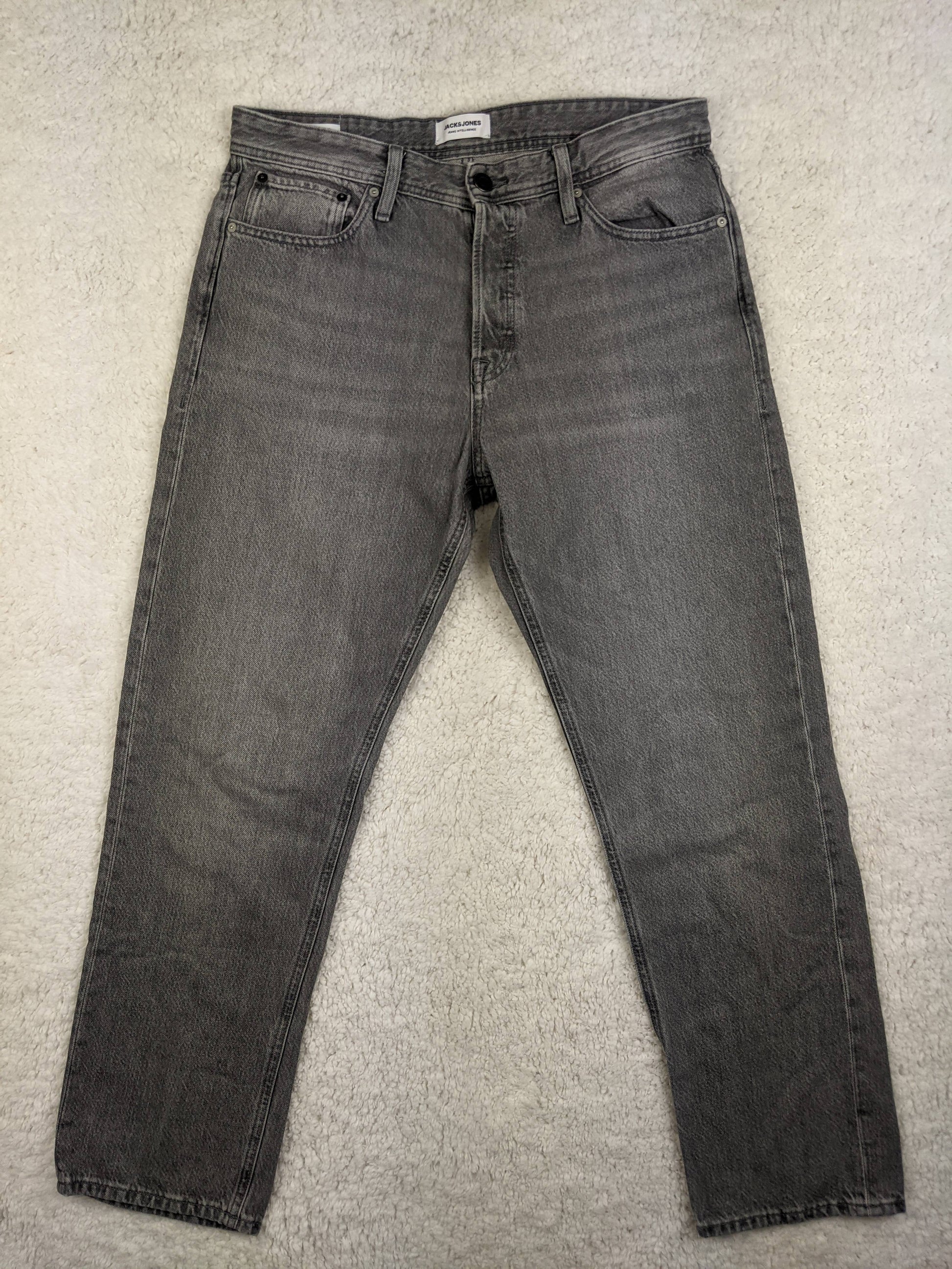 Front view of Jack & Jones grey jeans