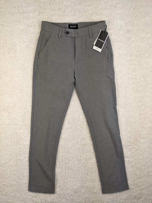 Front view of grey Jack & Jones slim fit pants