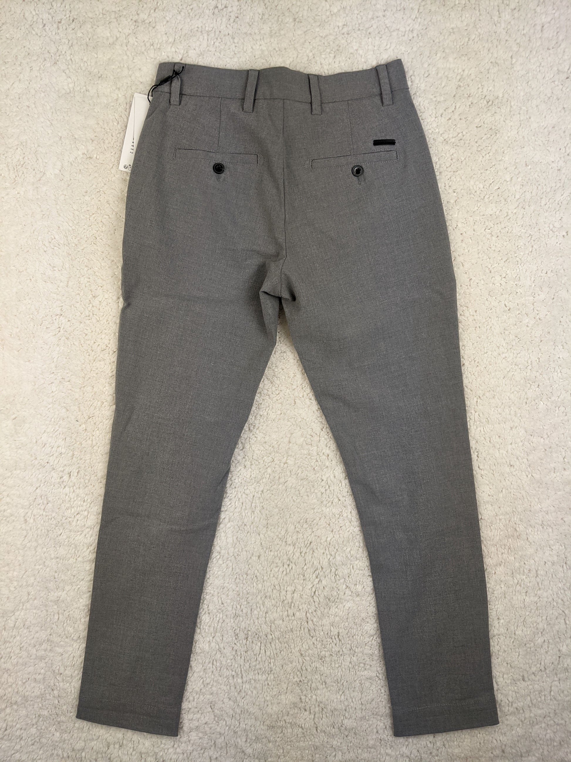 Back view of grey Jack & Jones slim fit pants