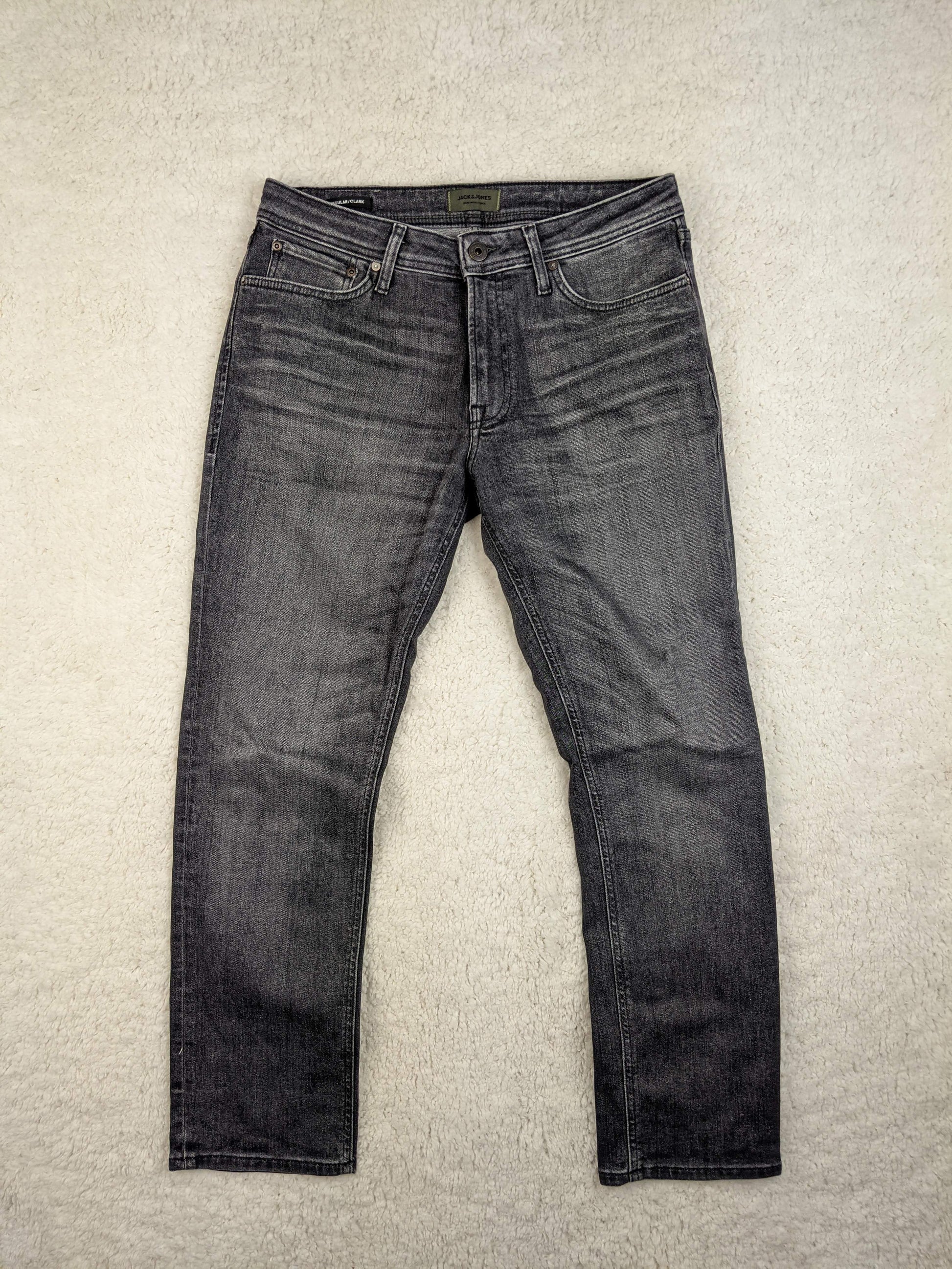 Front view of grey Jack & Jones jeans