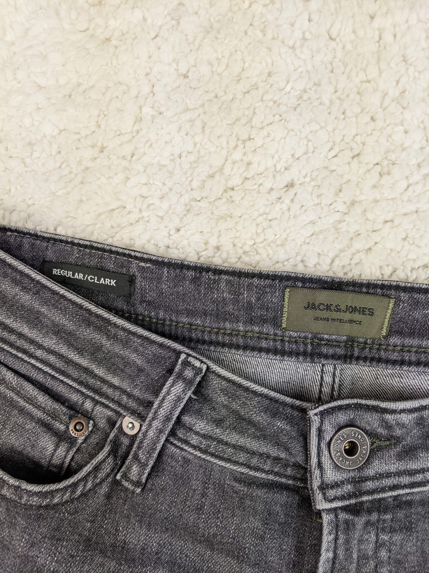Close-up of Jack & Jones jeans label