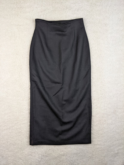 Back view of a black pencil skirt