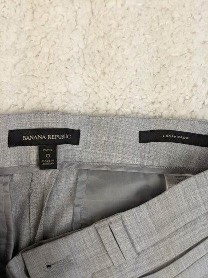 Close-up of Banana Republic label on trousers