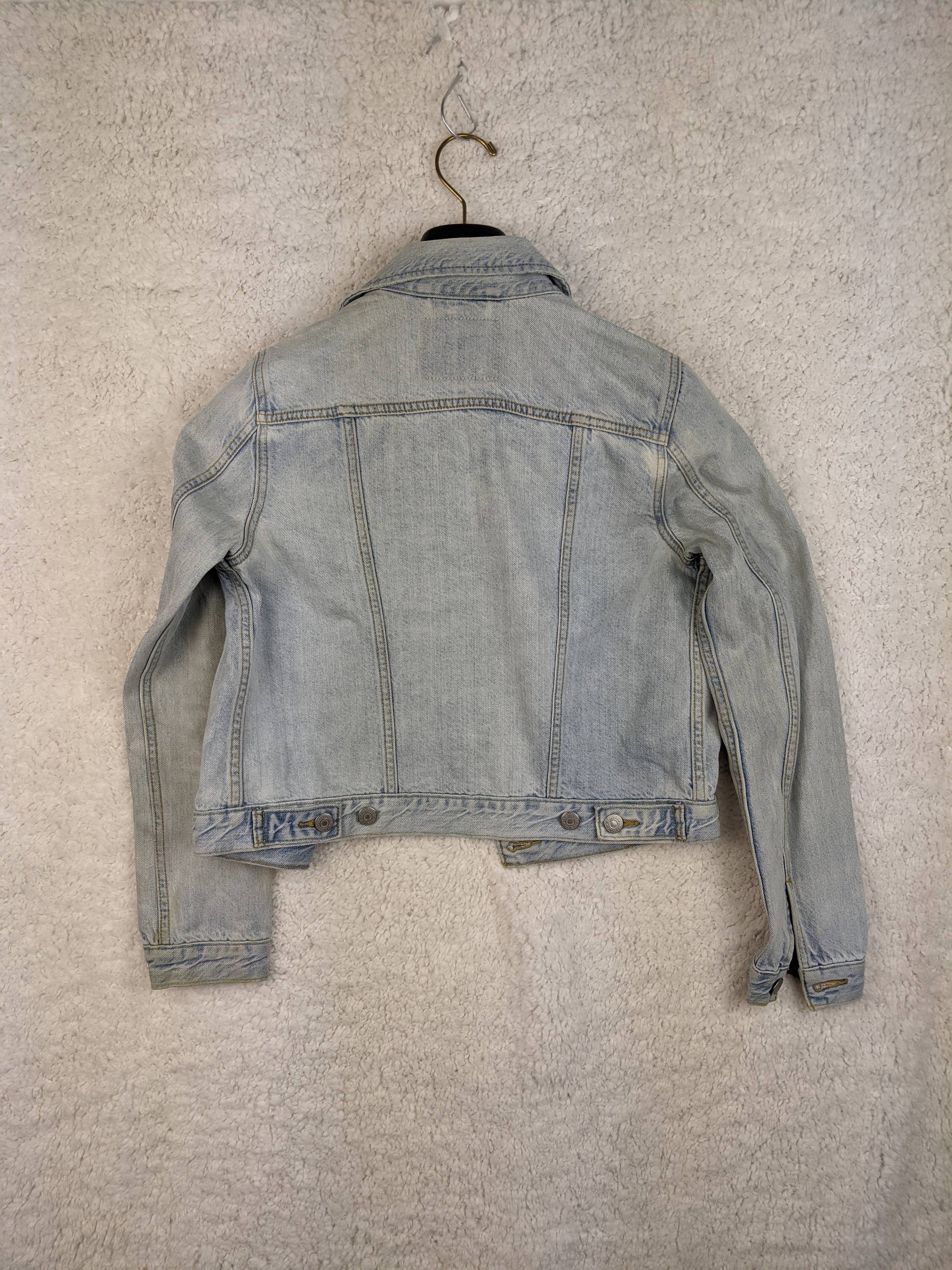 Back view of Levi's light wash denim jacket