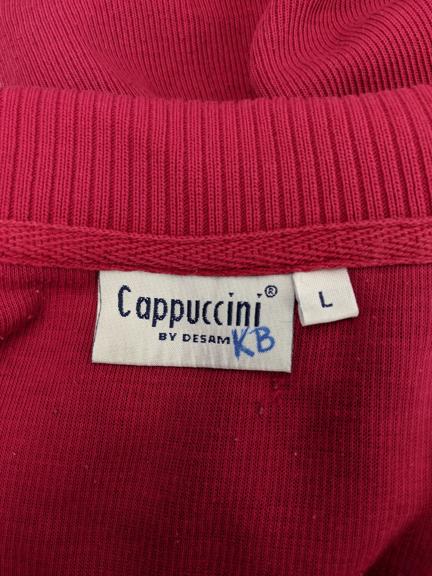 Label showing 'Cappuccini by Desam', size L
