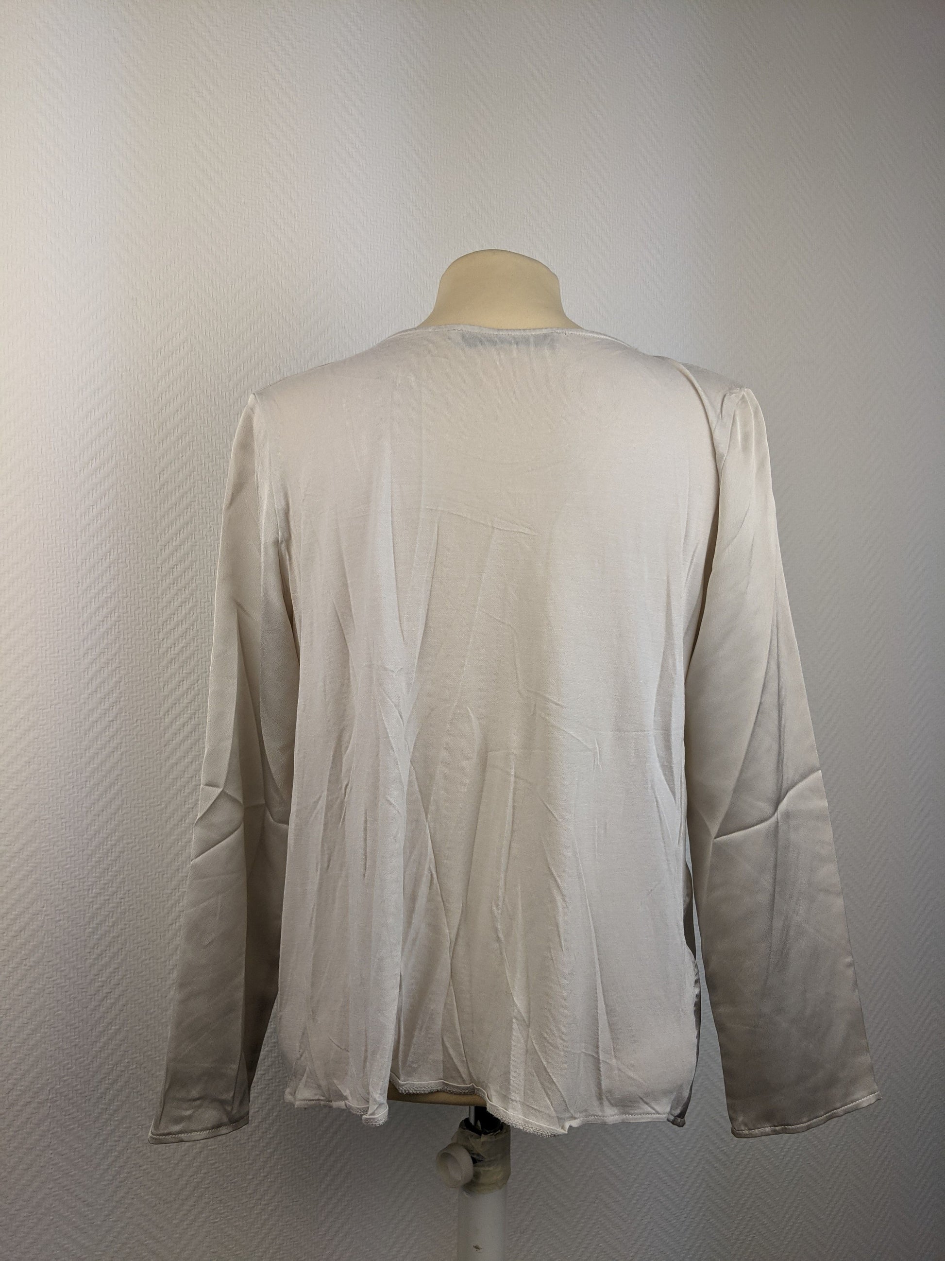 Back view of MNG Basics beige blouse