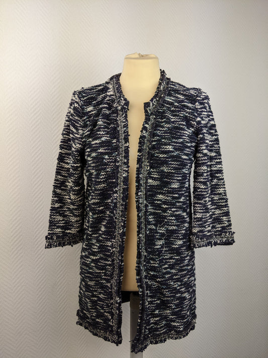 Mango textured knit coat front view