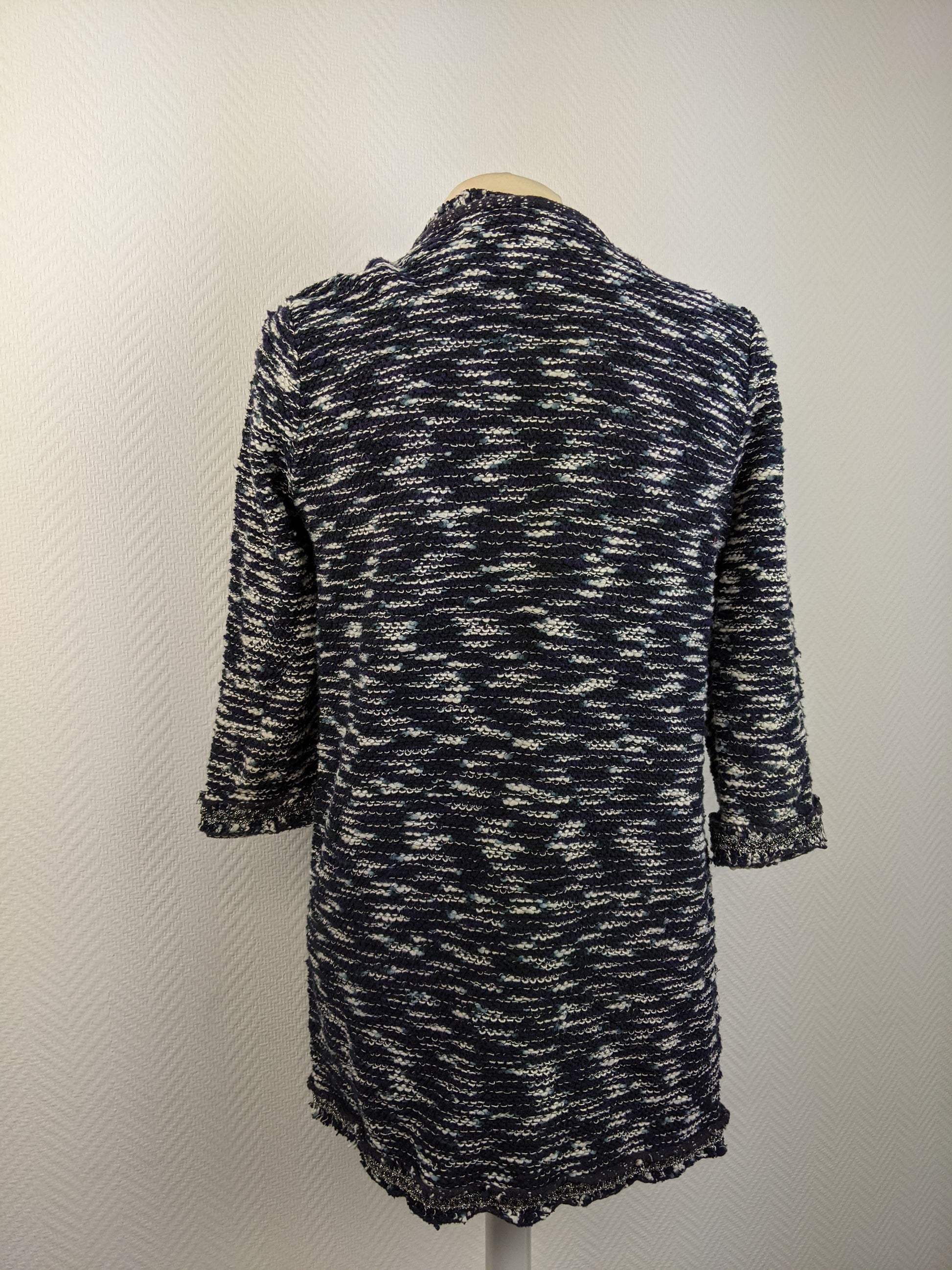 Mango textured knit coat back view