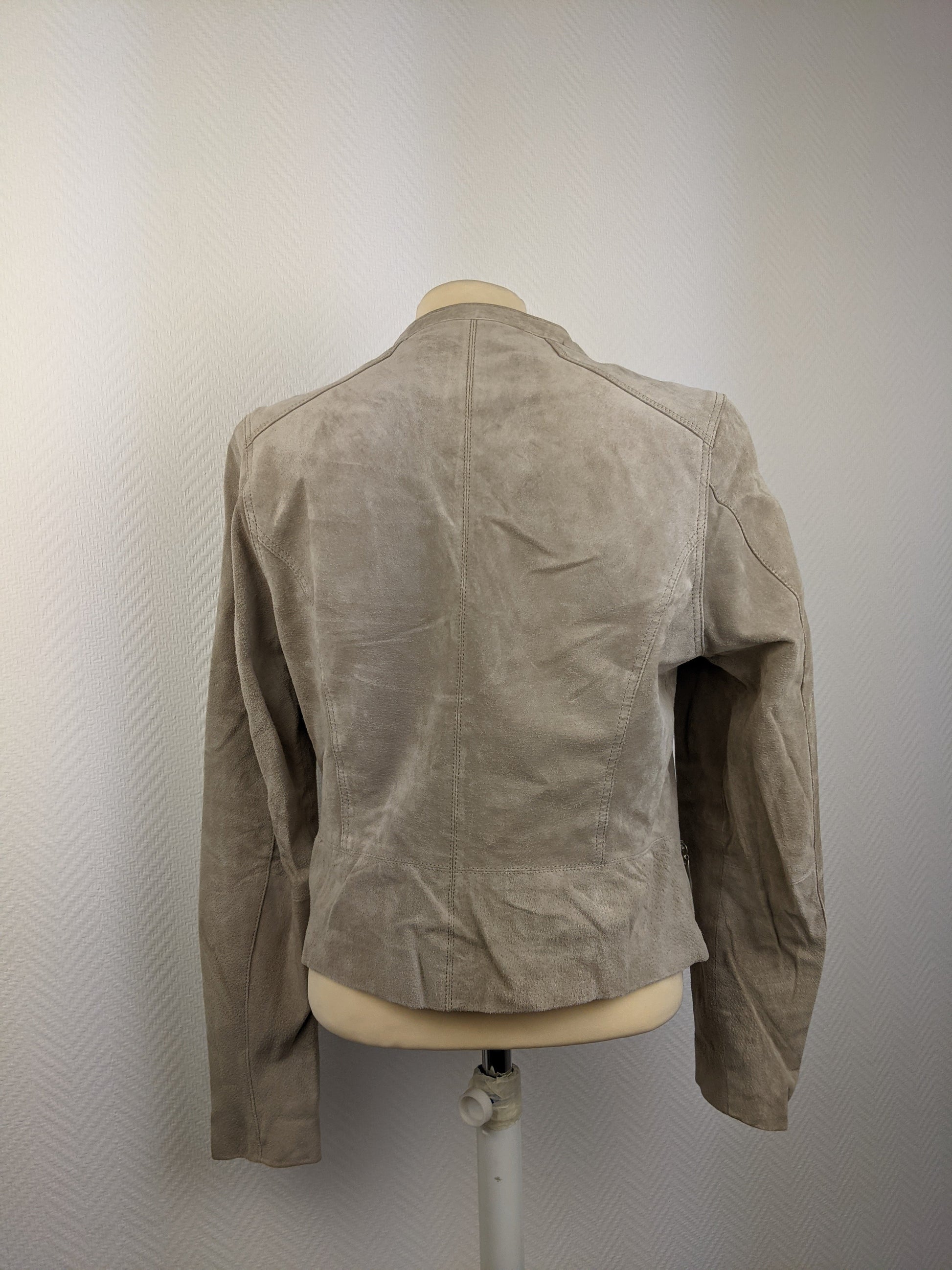 Back view of Hema taupe biker jacket