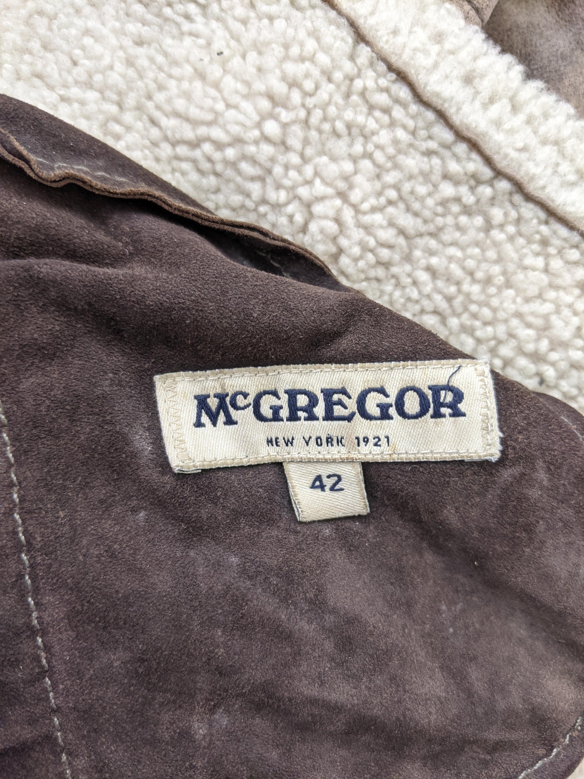 Close-up of McGregor label