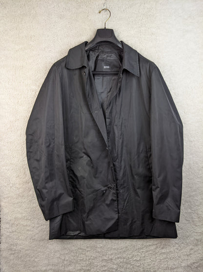 Black Hugo Boss coat front view
