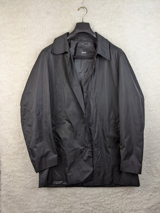 Black Hugo Boss coat front view