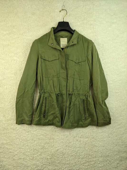 Front view of olive green Esprit jacket