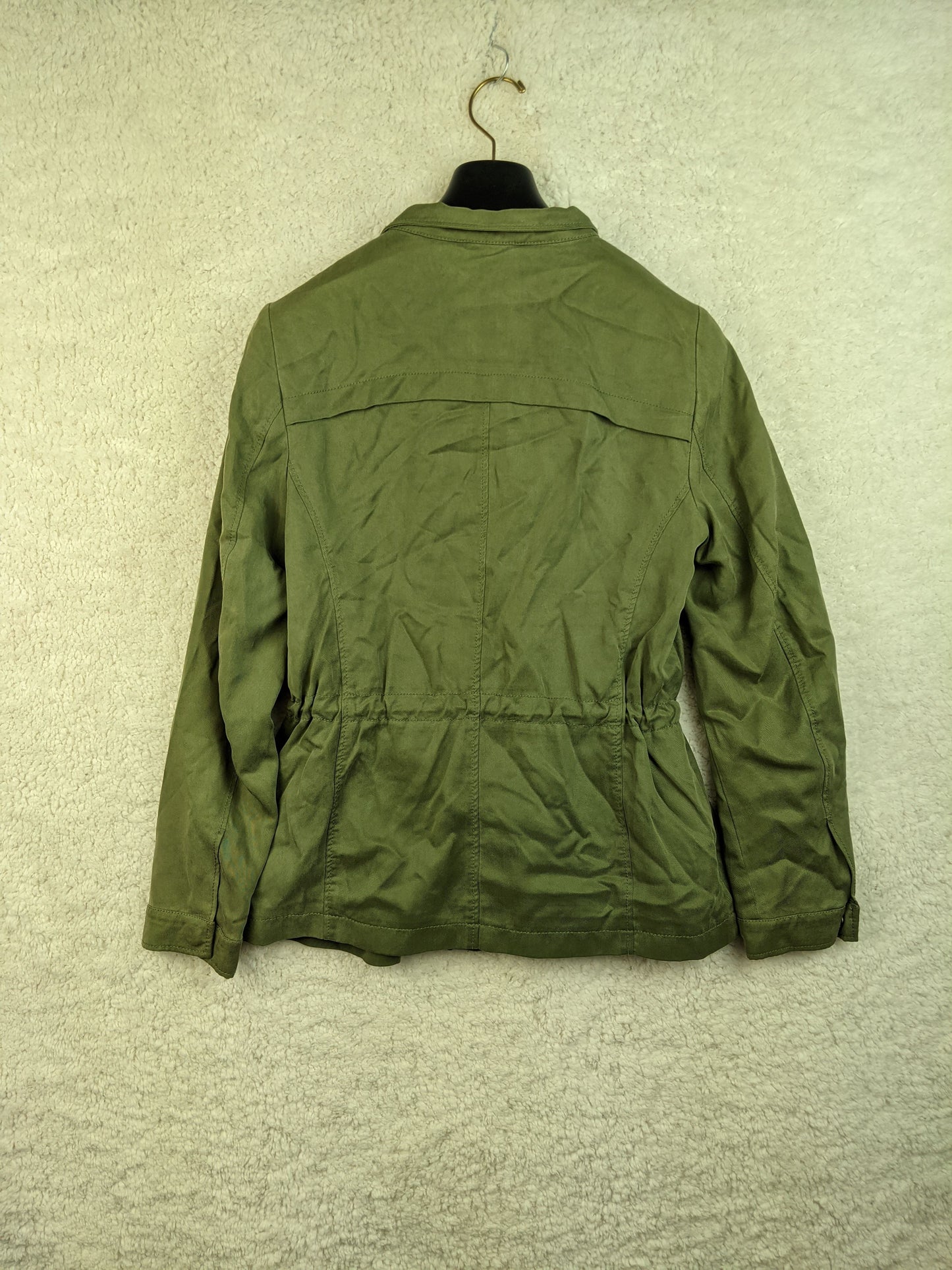 Back view of olive green Esprit jacket