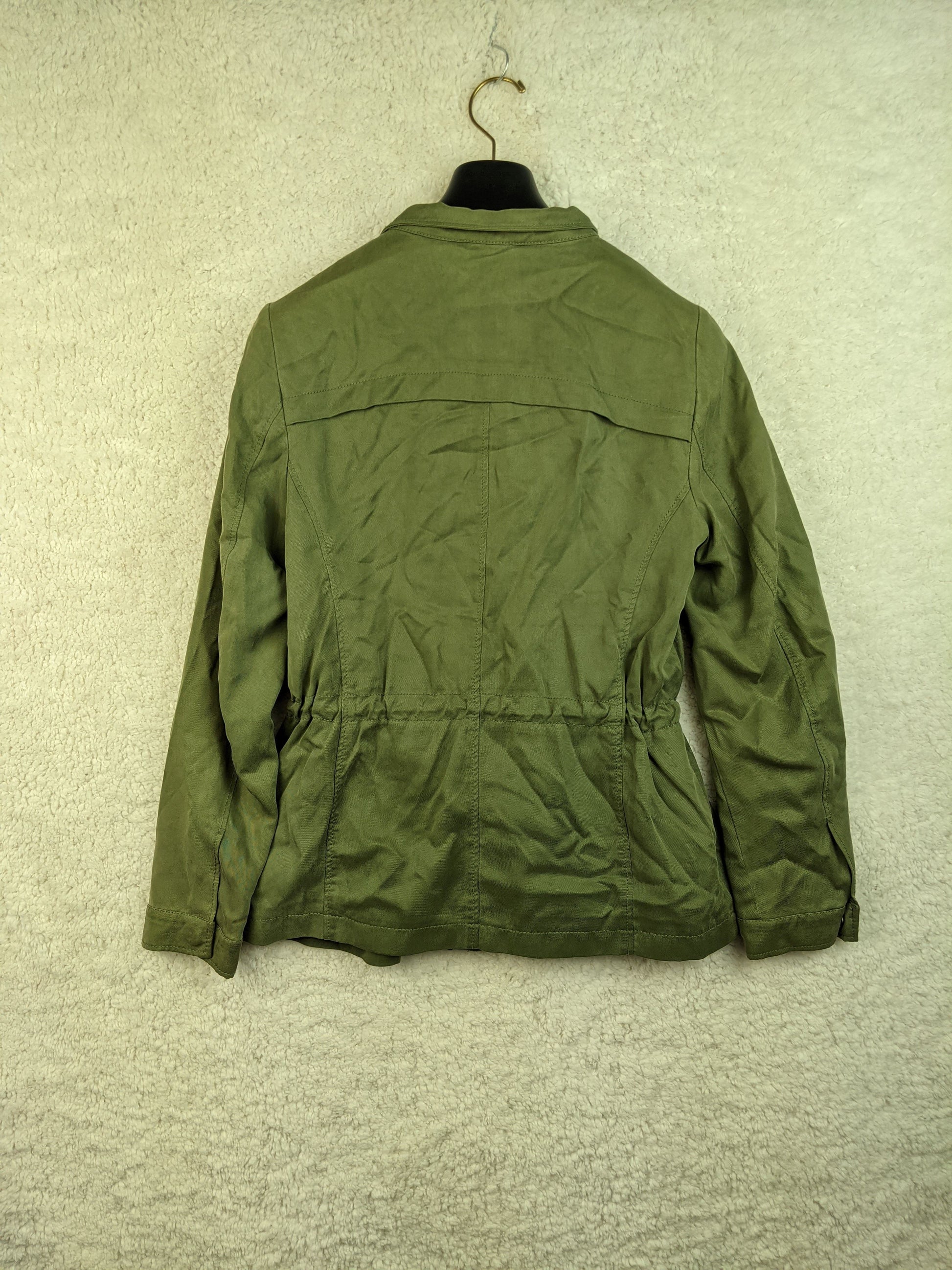 Back view of olive green Esprit jacket