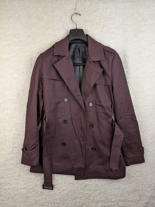 Front view of River Island dark brown trench coat