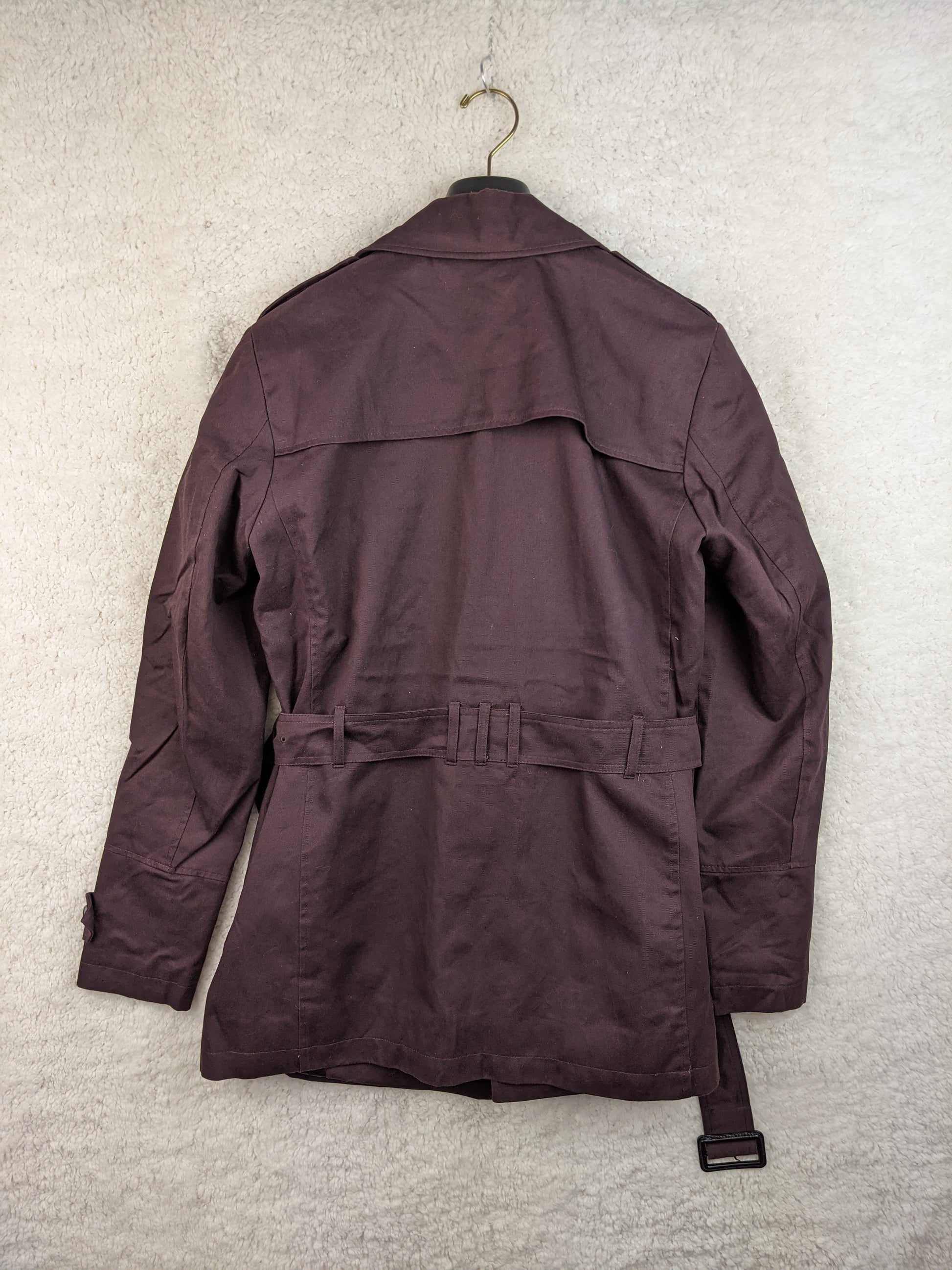 Back view of River Island dark brown trench coat