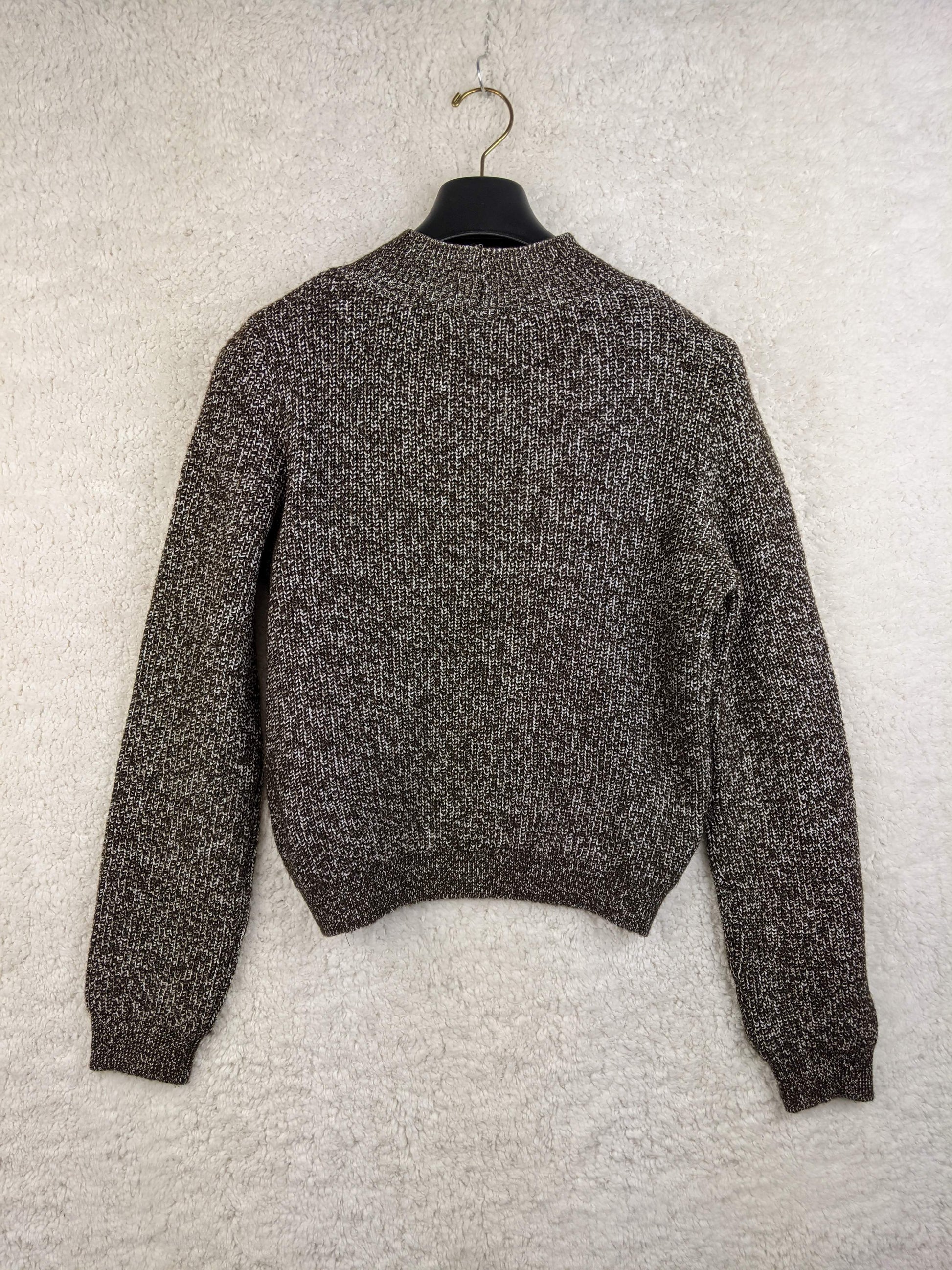 Back view of MNG brown knit sweater