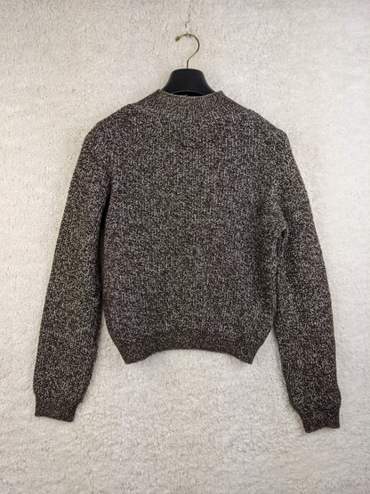 Back view of MNG brown knit sweater
