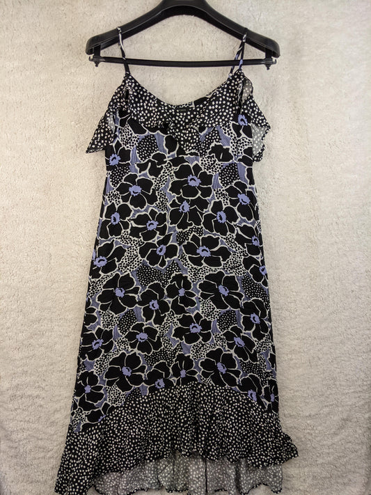 Front view of Yessica black floral midi dress