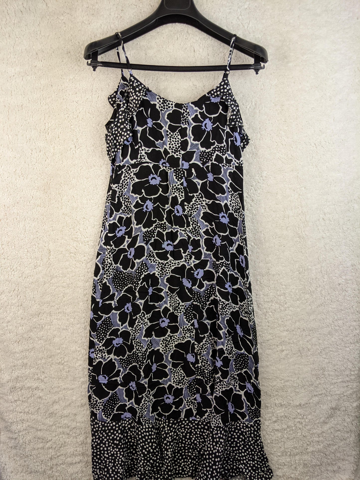 Back view of Yessica black floral midi dress
