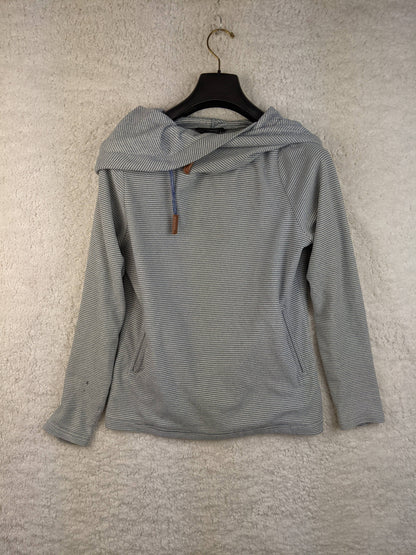 Front view of Ayacucho blue striped hoodie