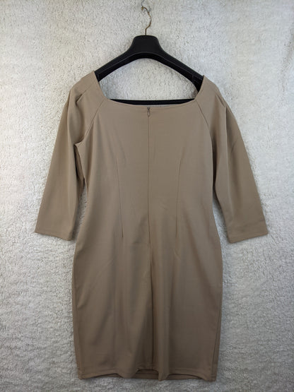 Back view of Angelle Milan beige bodycon dress