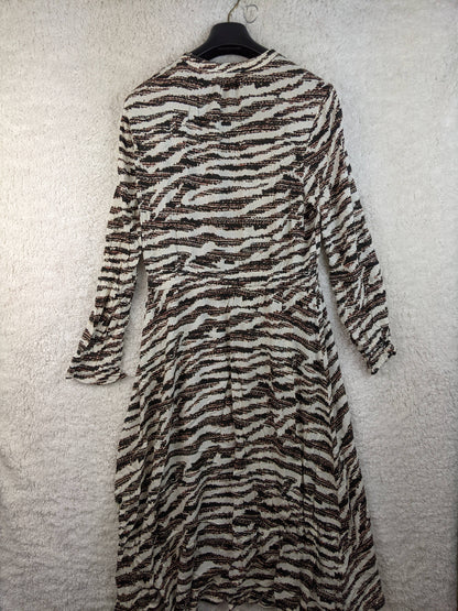 Back view of Anna zebra-print wrap dress
