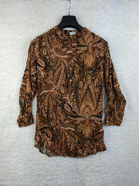 Front view of H&M boho blouse on hanger