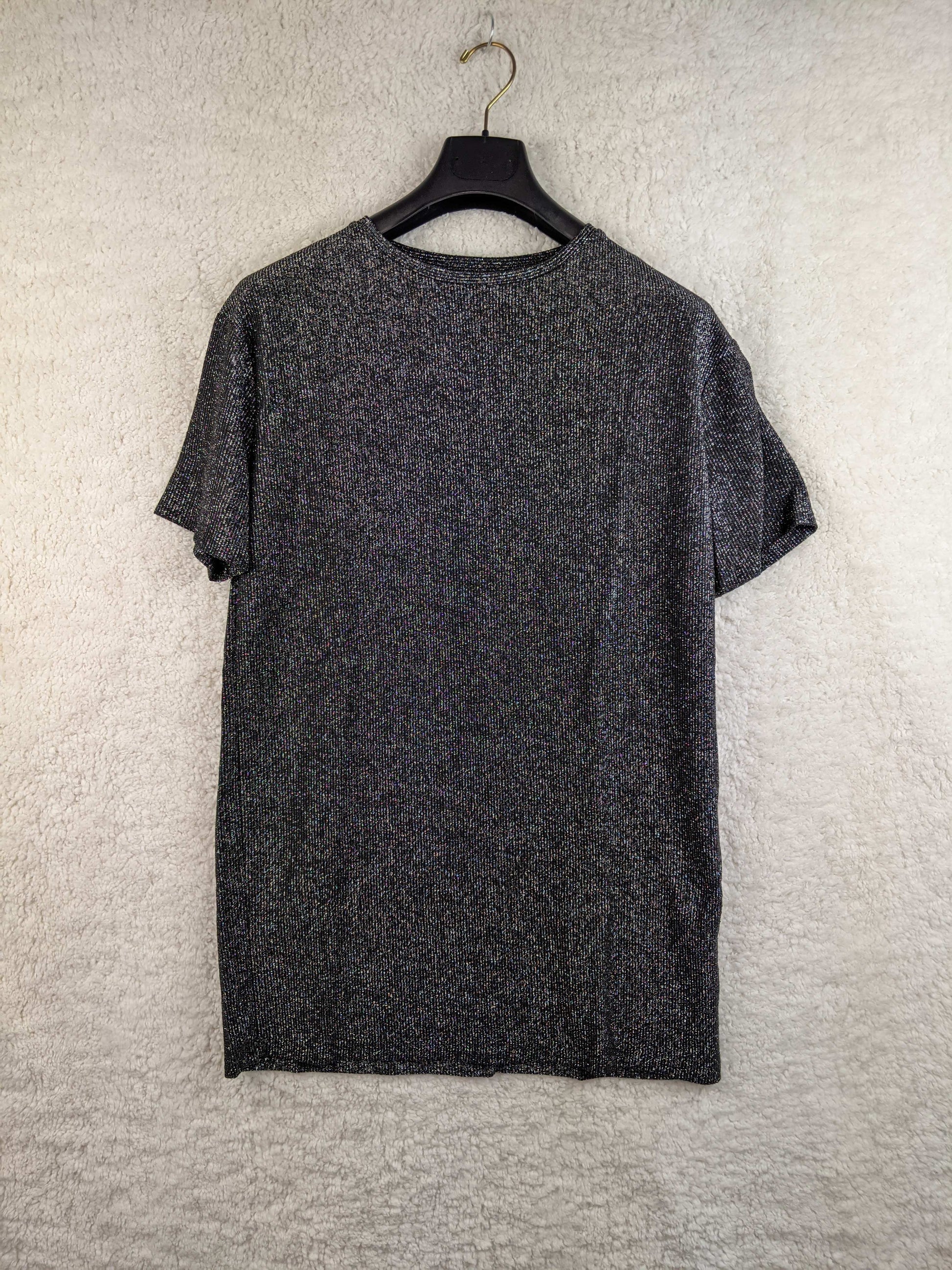 Front view of a black Zara Trafaluc sparkle T-shirt