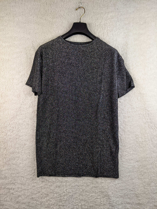 Front view of a black Zara Trafaluc sparkle T-shirt
