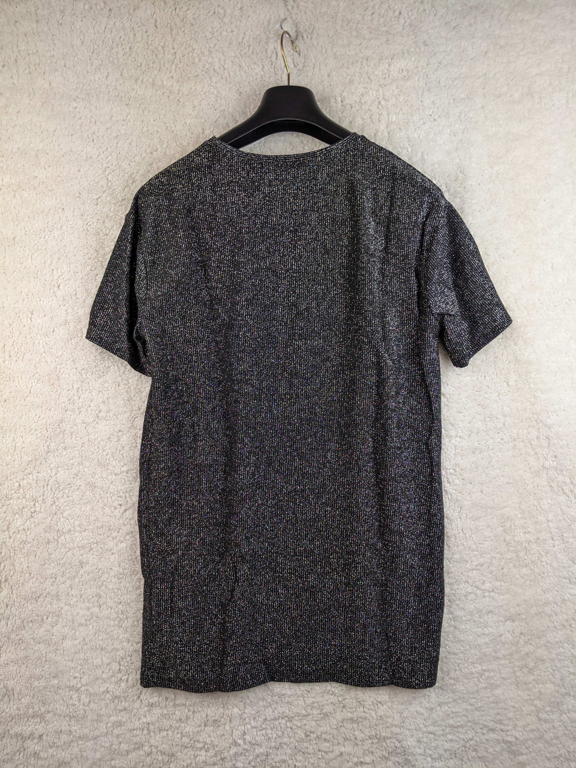 Back view of a black Zara Trafaluc sparkle T-shirt