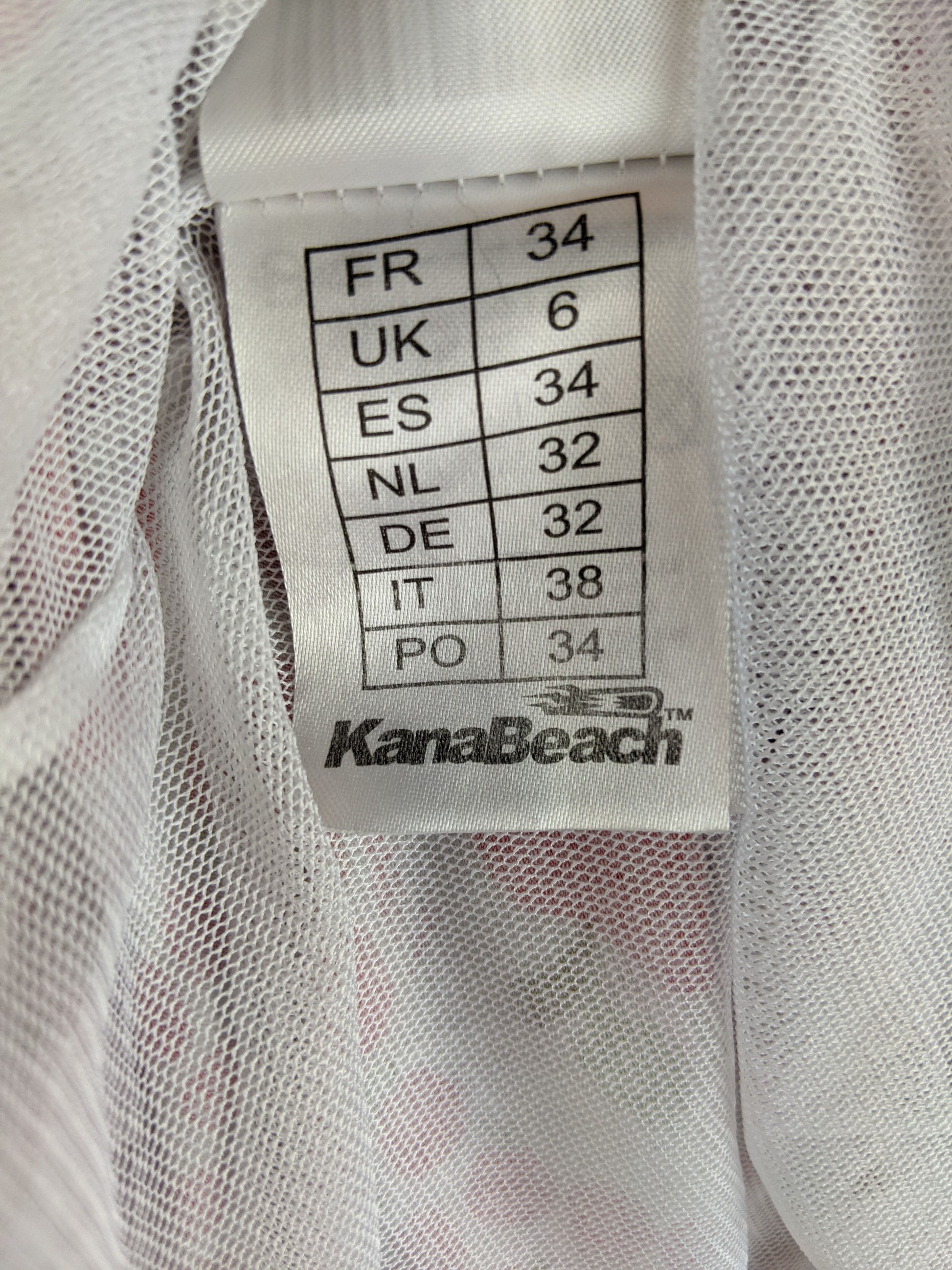 Size label of KanaBeach skirt