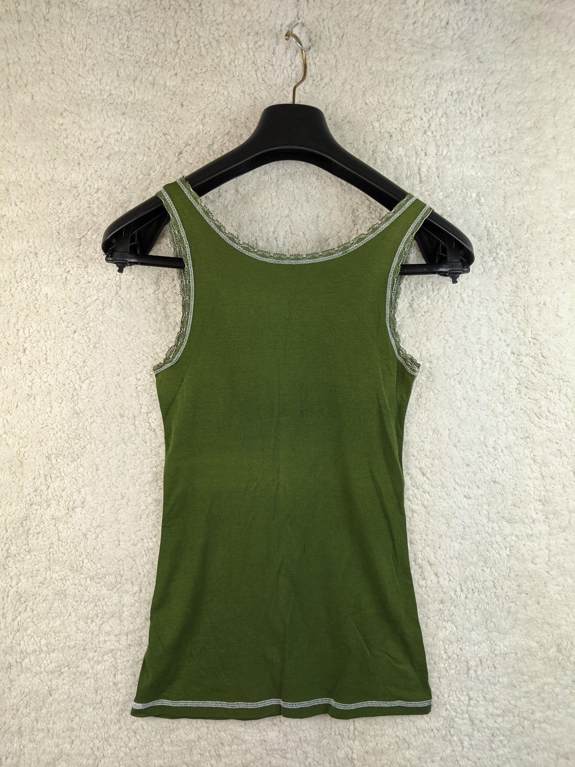 Back view of green tank top