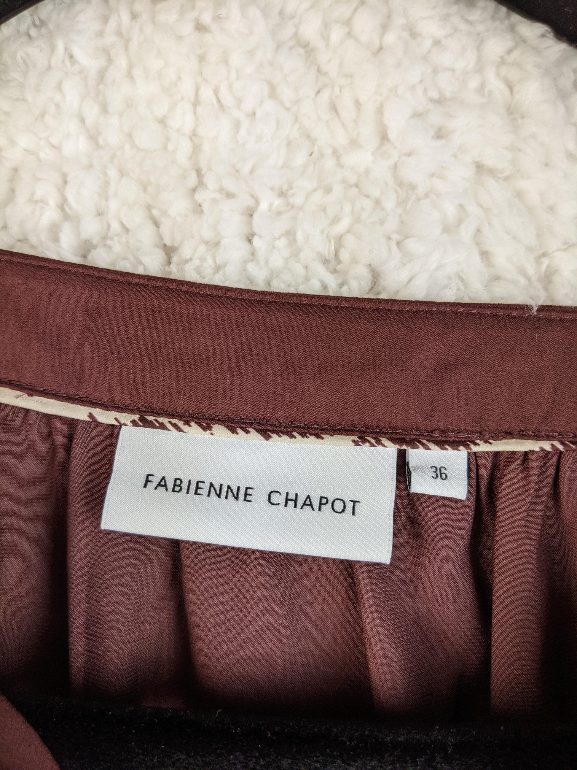 Label with brand and size details of Fabienne Chapot blouse