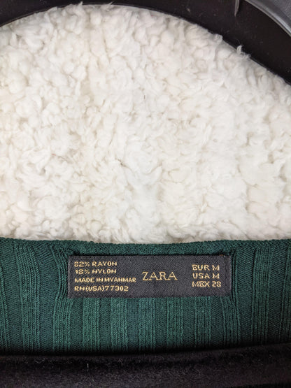 Zara label and material information for green top