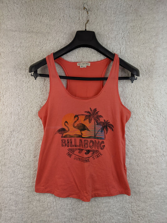 Front view of Billabong red tank top
