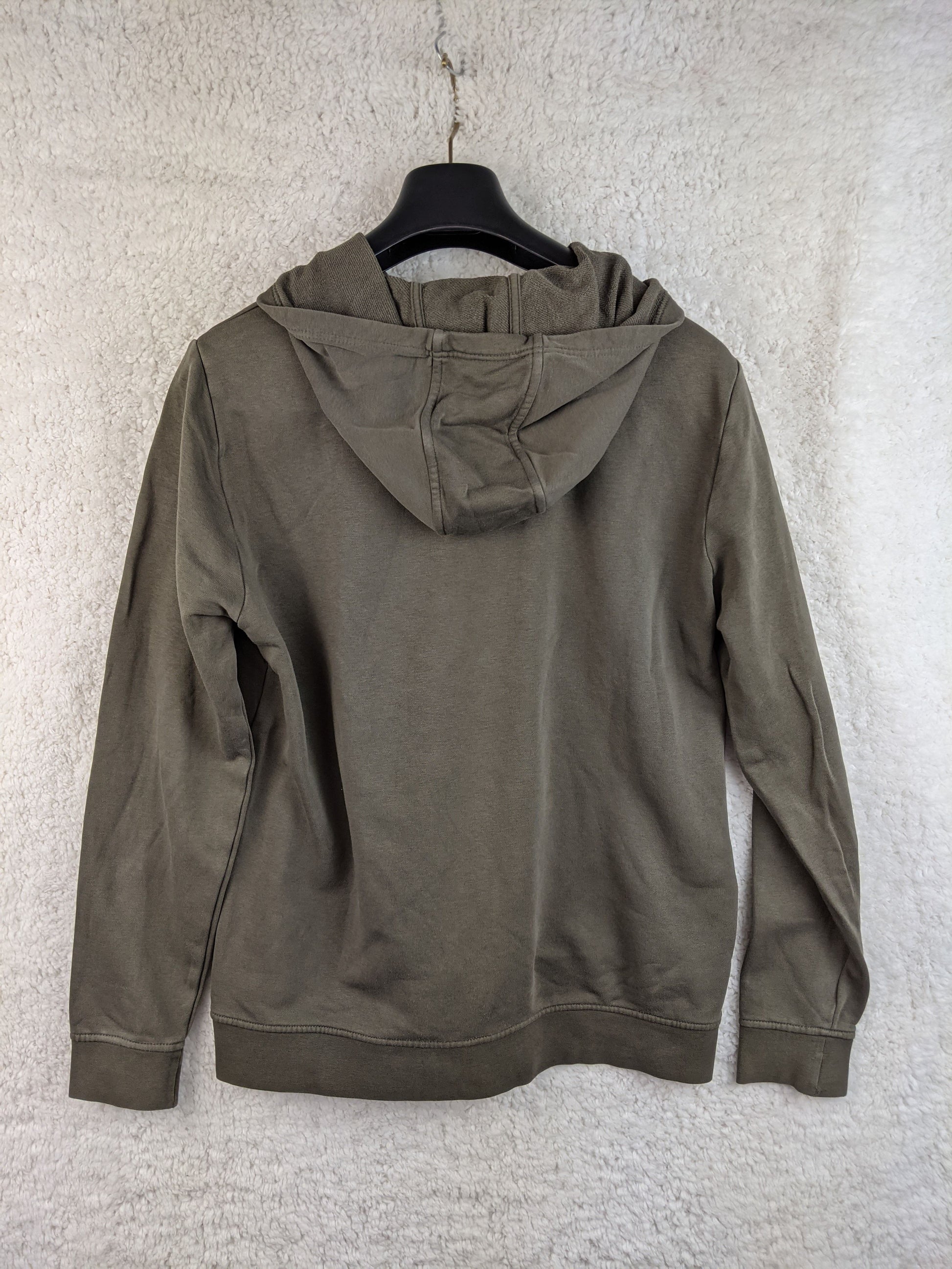 Back view of Hugo Boss olive green hoodie