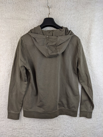 Back view of Hugo Boss olive green hoodie