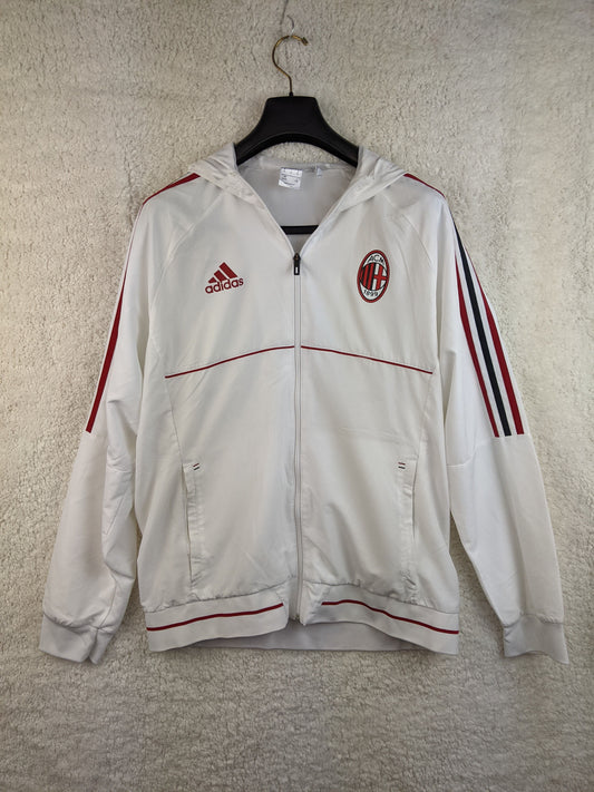 Front view of white Adidas AC Milan jacket