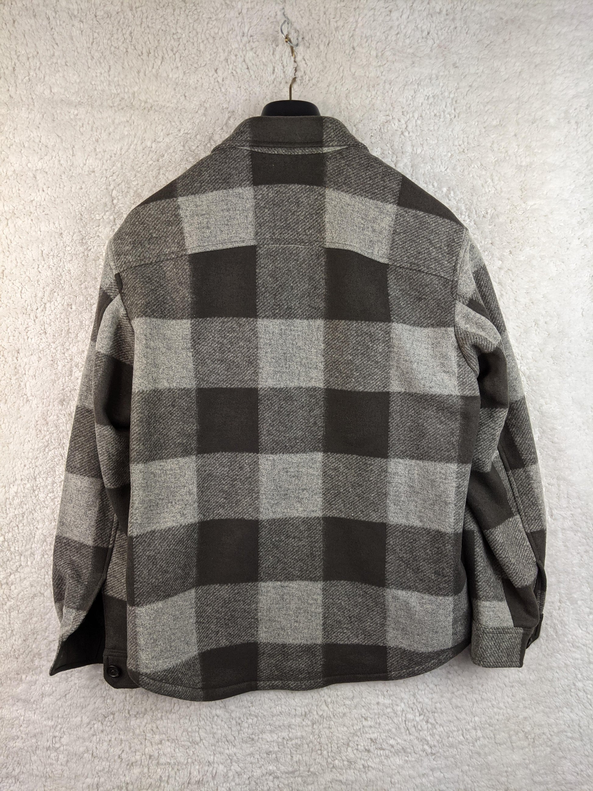 Back view of Uniqlo checkered overshirt