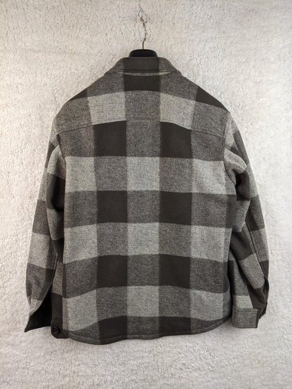 Back view of Uniqlo checkered overshirt